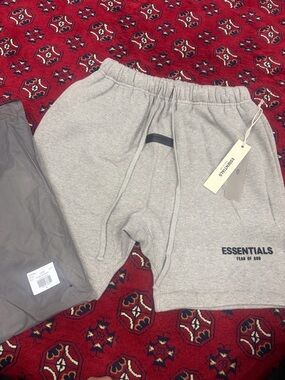 Essentials Light Heather Gray Logo Sweat Shorts